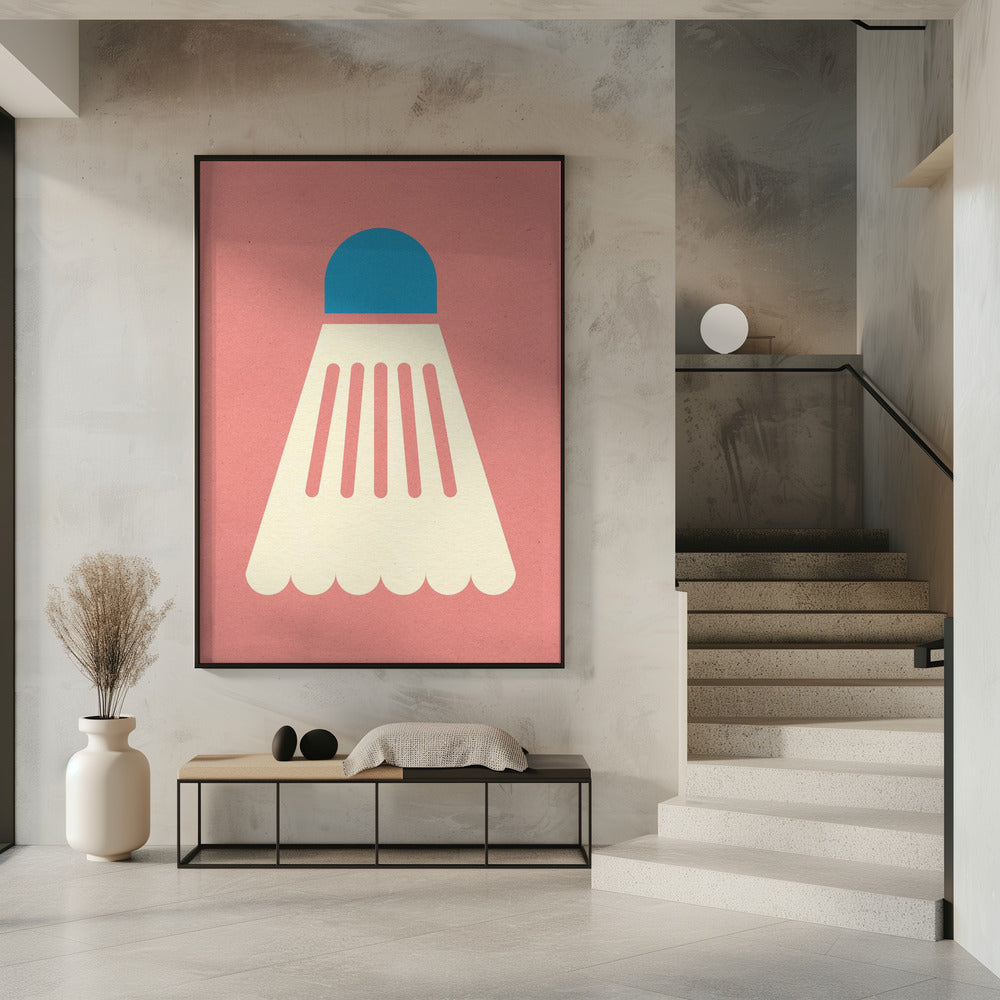 Badminton Wit Blauw | Poster