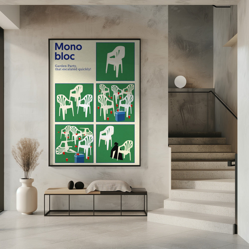 Poster Monobloc Vijf Vierkanten | Poster