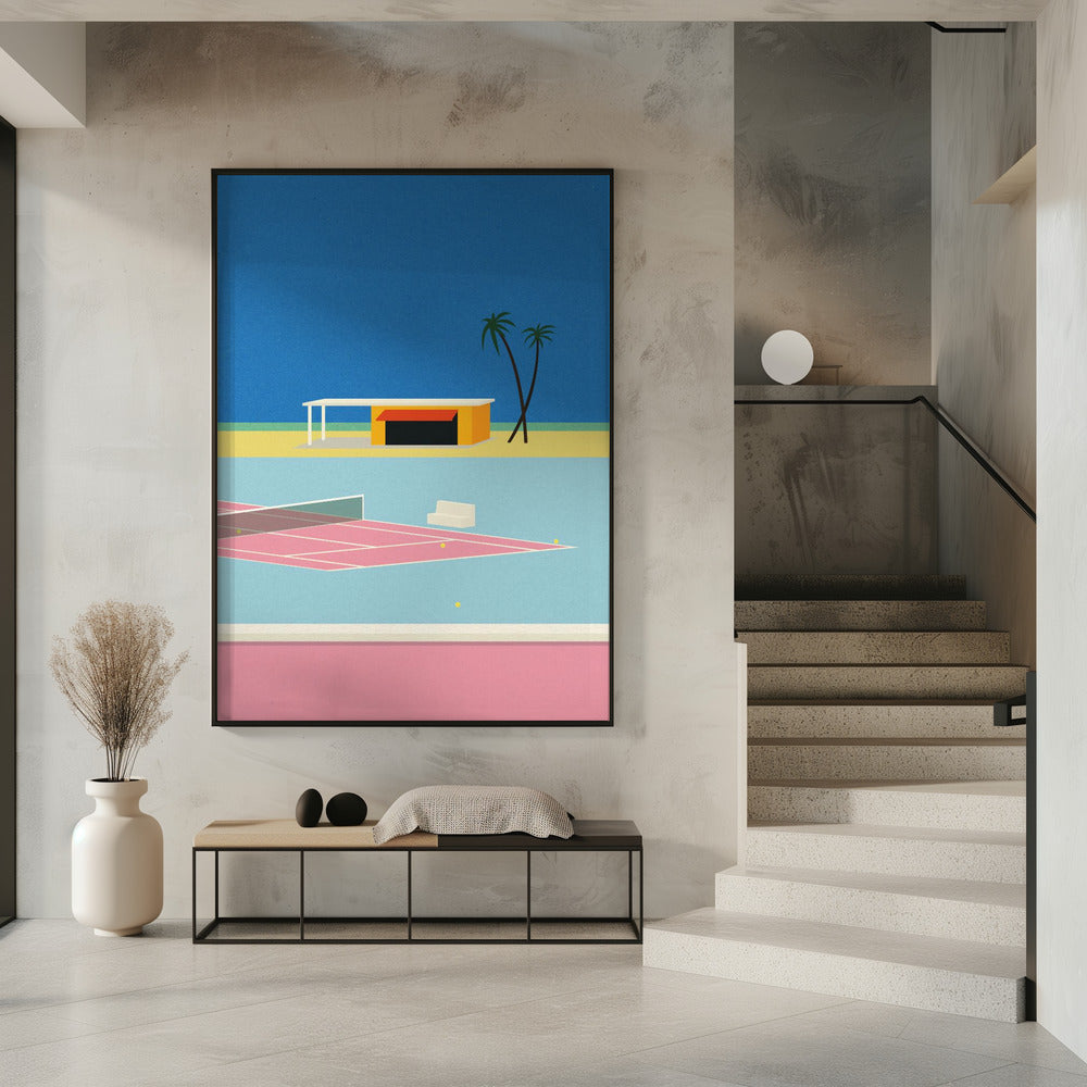 Tennis aan het strand | Poster