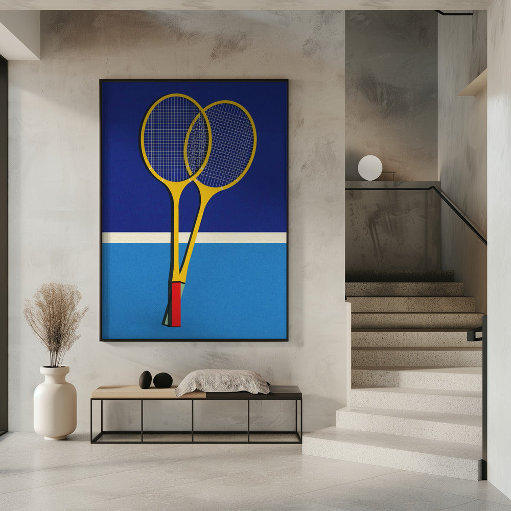 Houten badmintonrackets | Poster