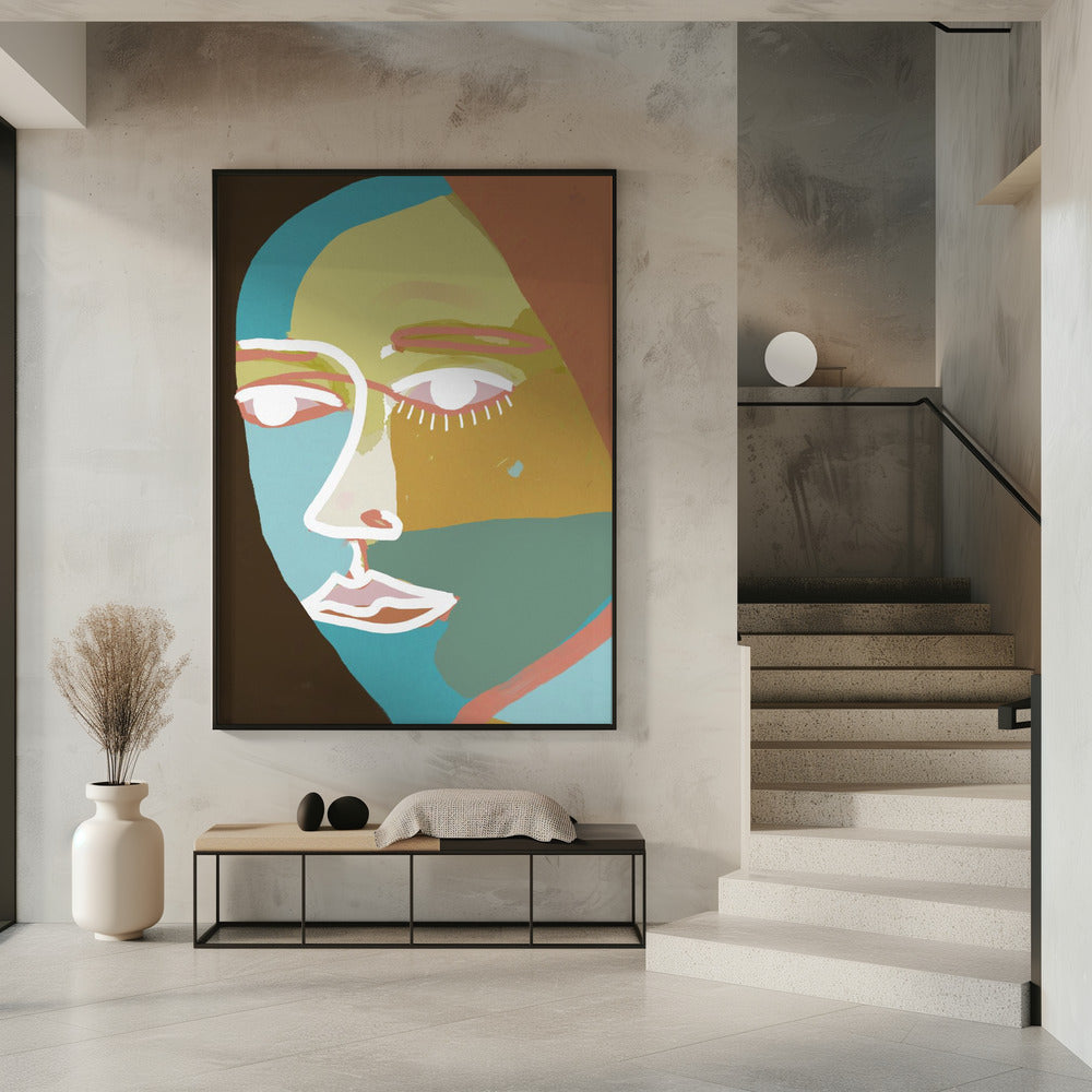 Abstract lijngezicht | Poster