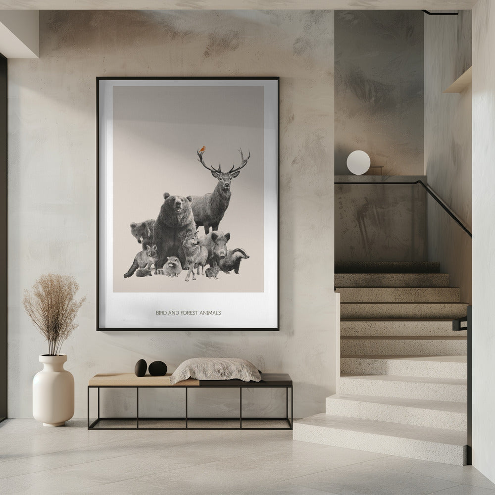 Vogels en bosdieren | Poster