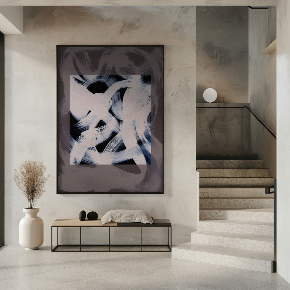 Abstracte penseelstreken 164X | Poster