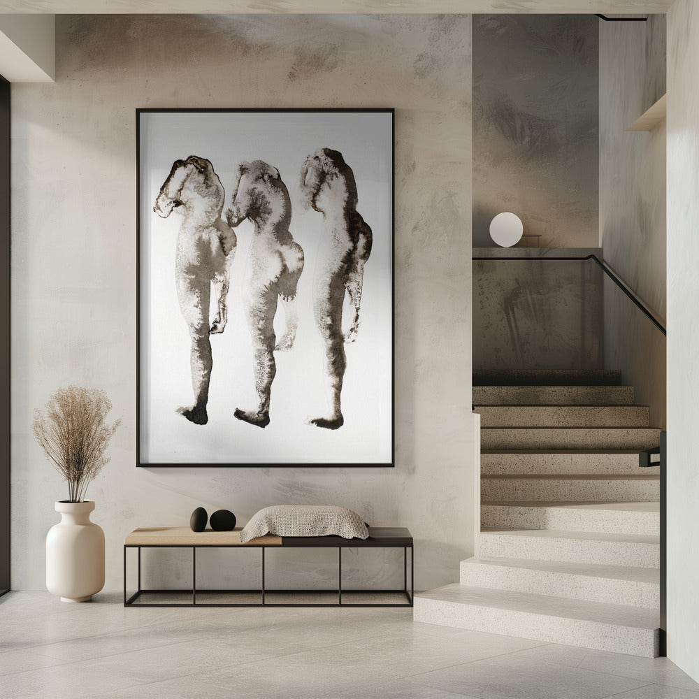 Figuurstudie 3x (naar Muybridge) | Poster