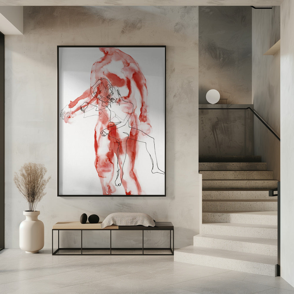 Studie van een mannelijke figuur (slaapwandelaar) | Poster