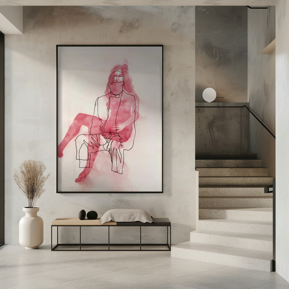 Twee zittende figuren | Poster