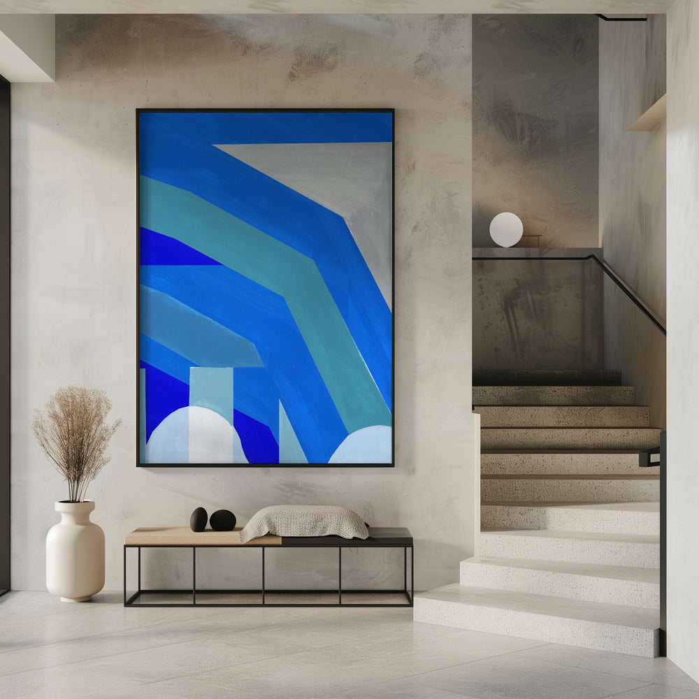 Blauwe Franse Strepen 1 | Poster