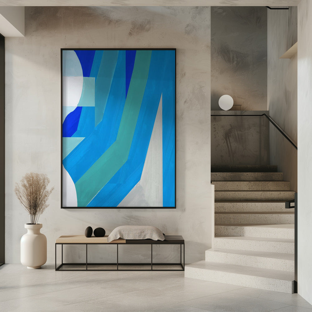 Blauwe Franse Strepen 2 | Poster