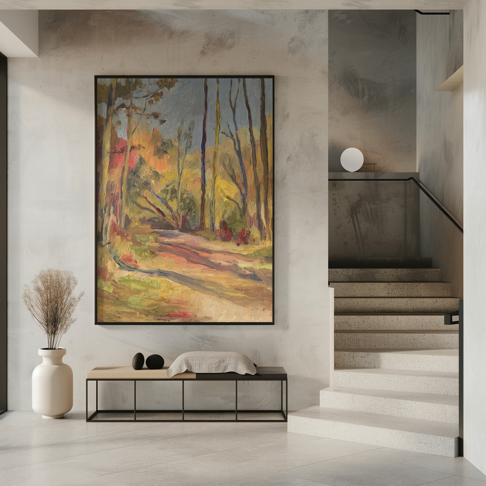 Herfstwandeling Olieverfschilderij | Poster