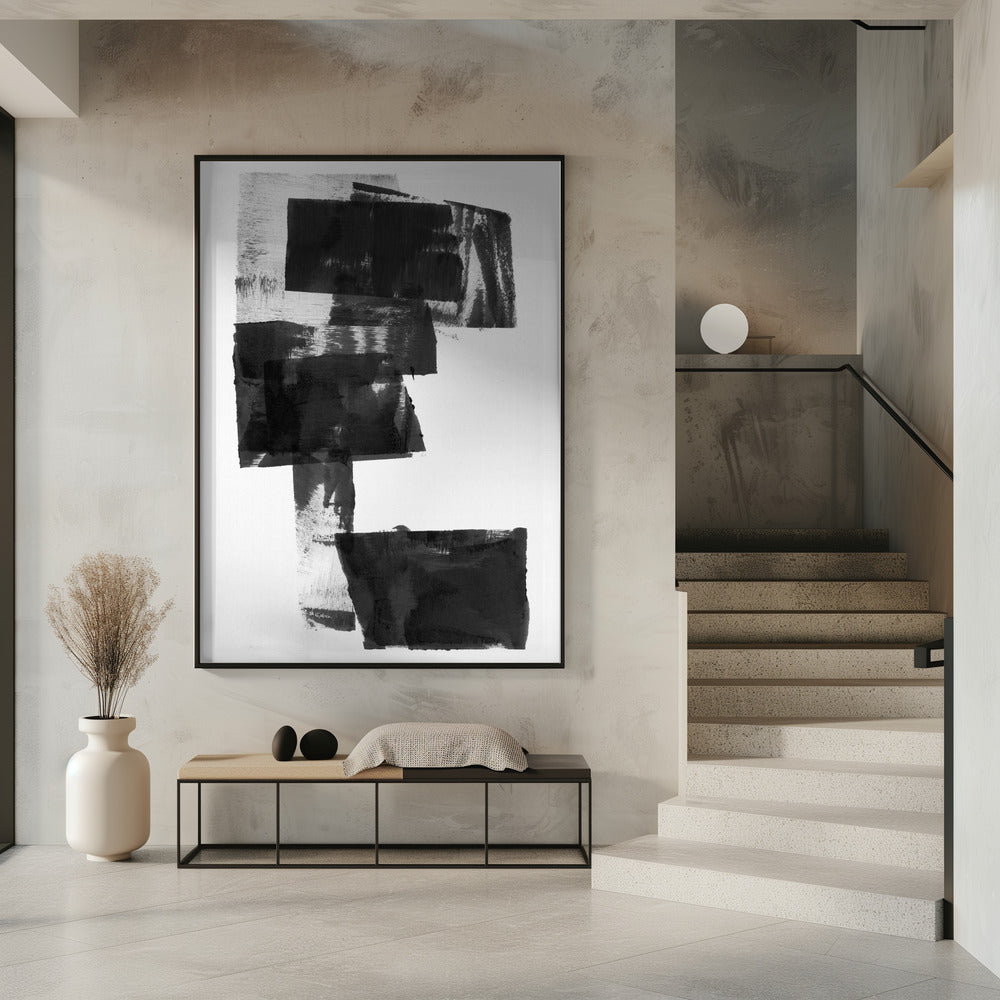 Zwart-wit abstracte compositie nr. 1 | Poster