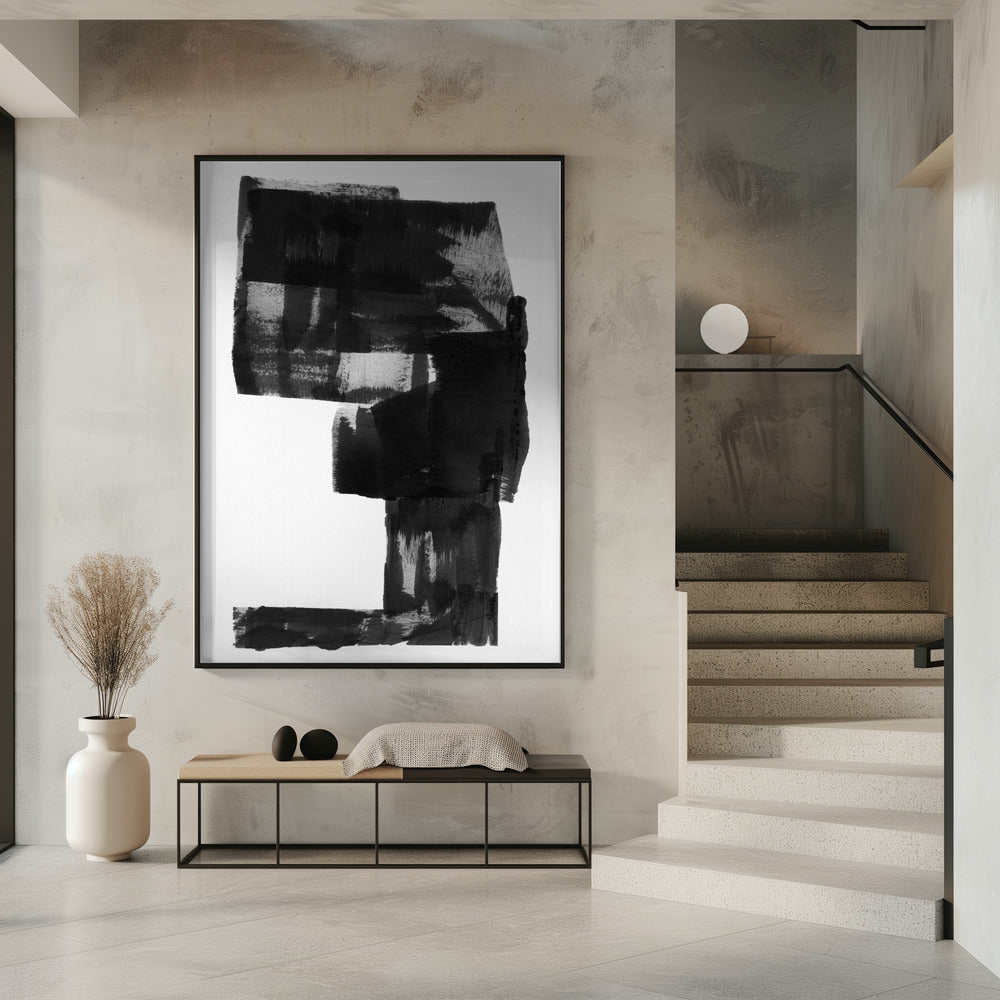 Zwart-wit abstracte compositie nr. 2 | Poster