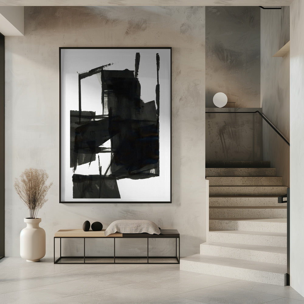 Zwart-wit abstracte compositie nr. 4 | Poster