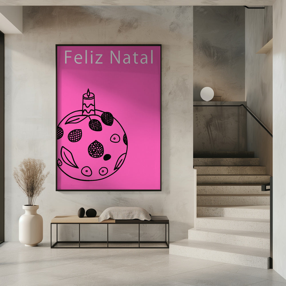 Strikken en kerstballen: Feliz Natal Kerstmis | Poster