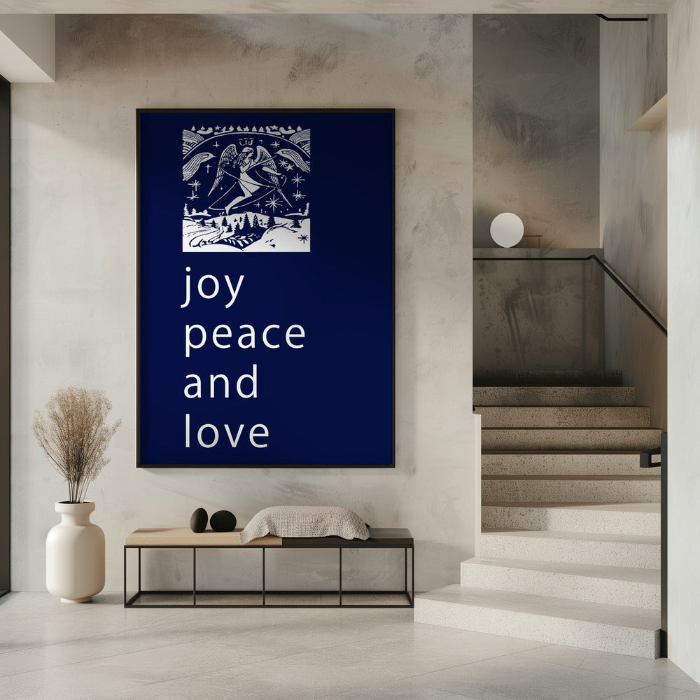 Strikken en kerstballen: Vreugde, vrede en liefde, Kerstmis | Poster