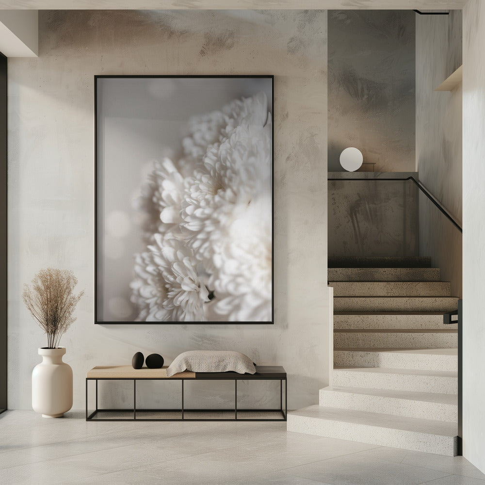 Witte bloemen | Poster