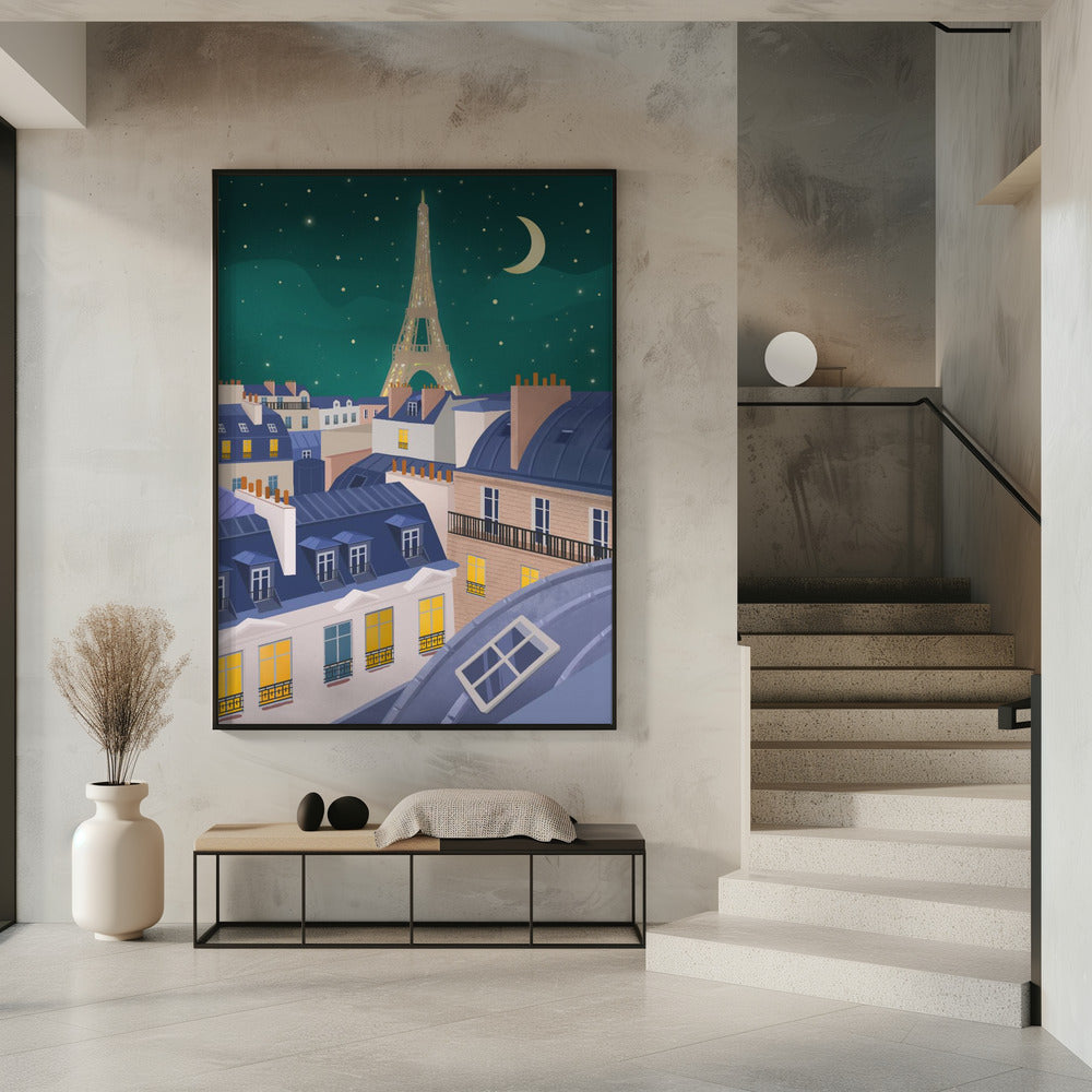 Parijs bij nacht | Poster