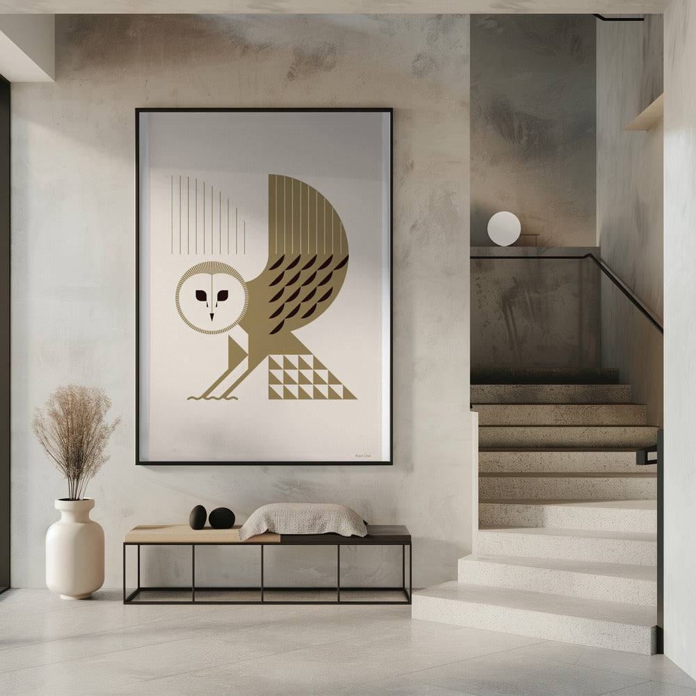 Gouden dieren - Kerkuil (wit) | Poster