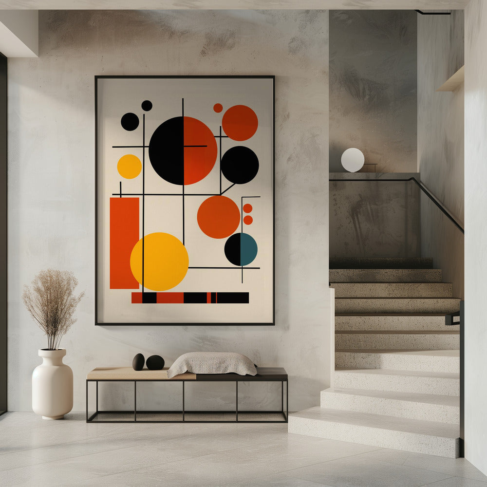 Geometrische vormen en felle kleuren | Poster