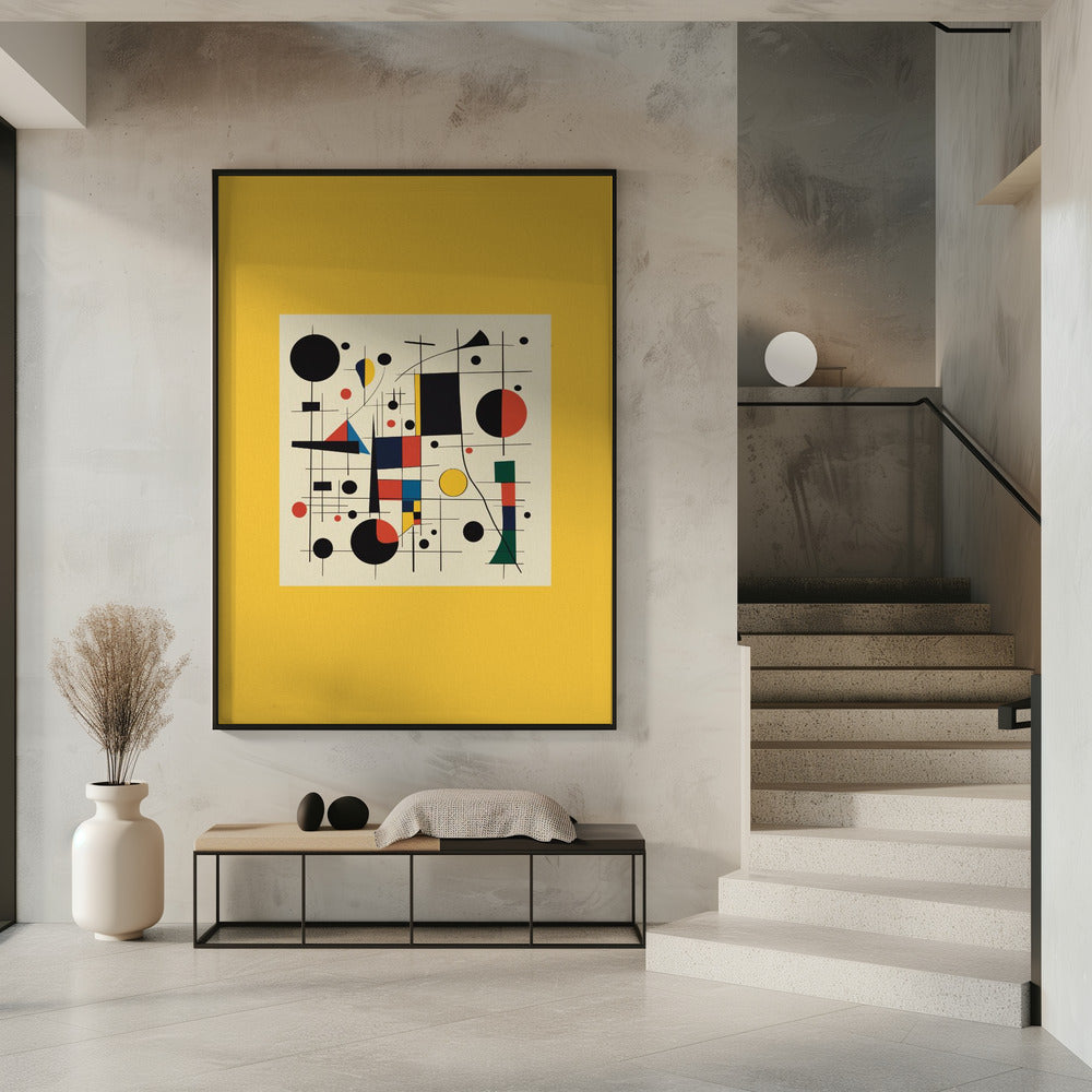 Abstracte geometrie en levendige kleuren | Poster