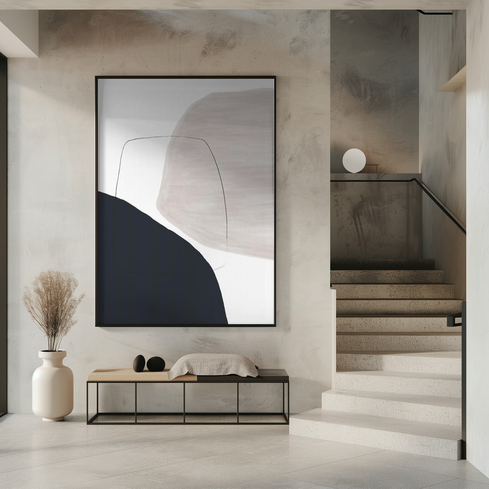 Abstract kunstwerk met zachte beige en bruine tinten | Poster