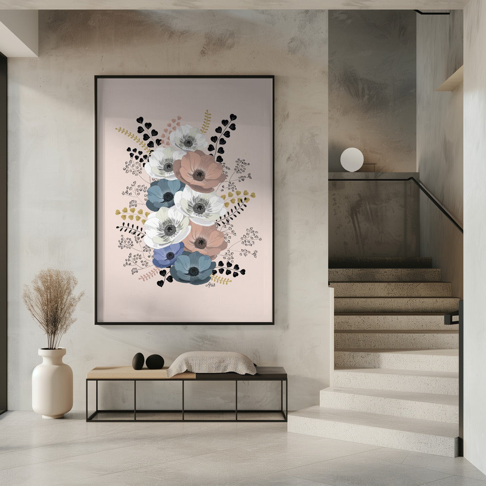 Anemones Floral Bouquet | Poster