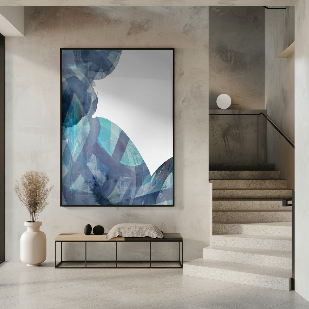 Blue Abstract Swirls 1 | Poster