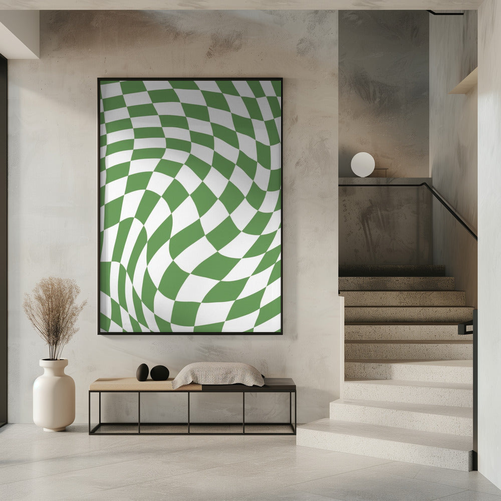 Groen schaakbord | Poster