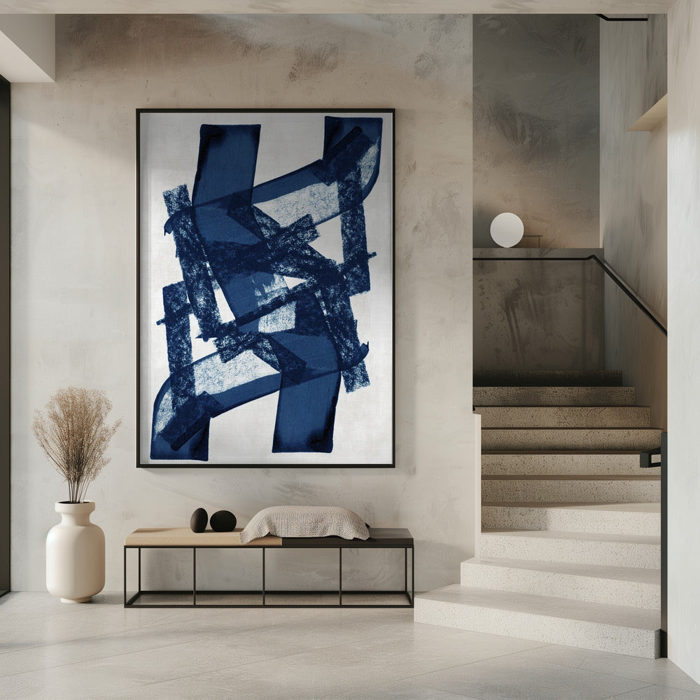 Abstracte Blauwe Structuur 1 | Poster