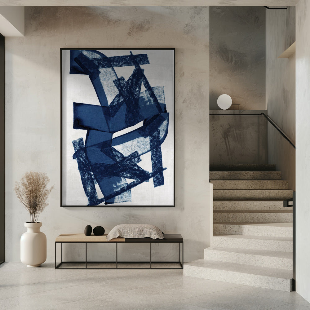 Abstracte Blauwe Structuur 2 | Poster