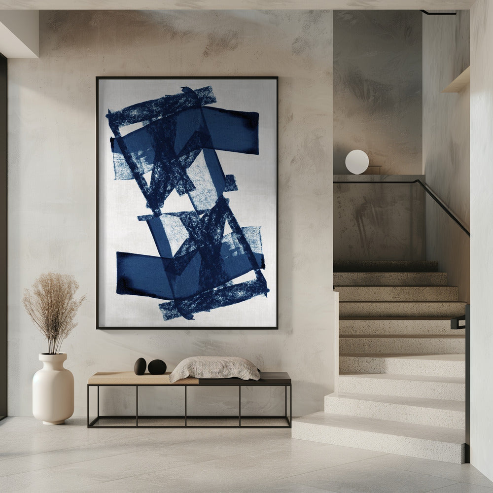 Abstracte Blauwe Structuur 3 | Poster