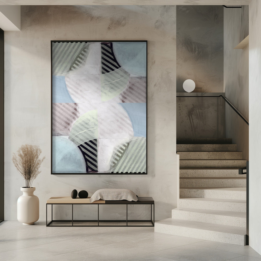 Abstracte Mistige Strepen 1 | Poster