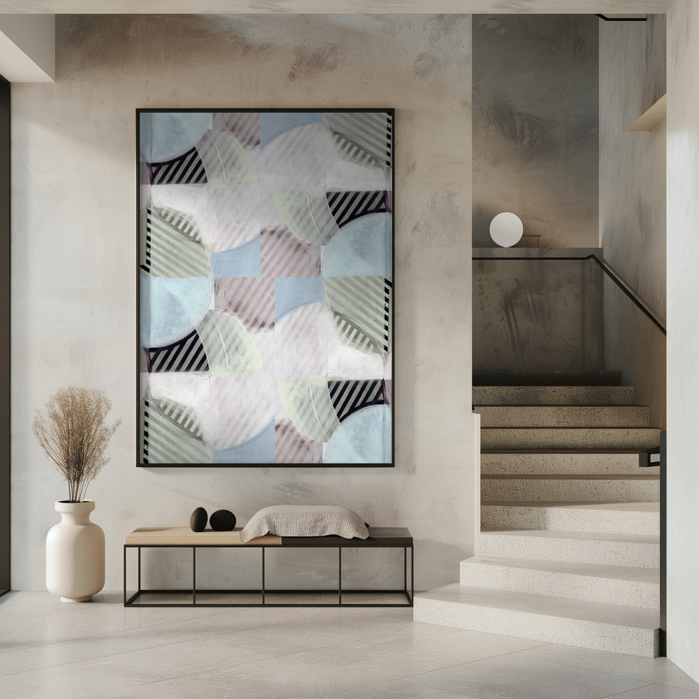Abstracte Mistige Strepen 2 | Poster