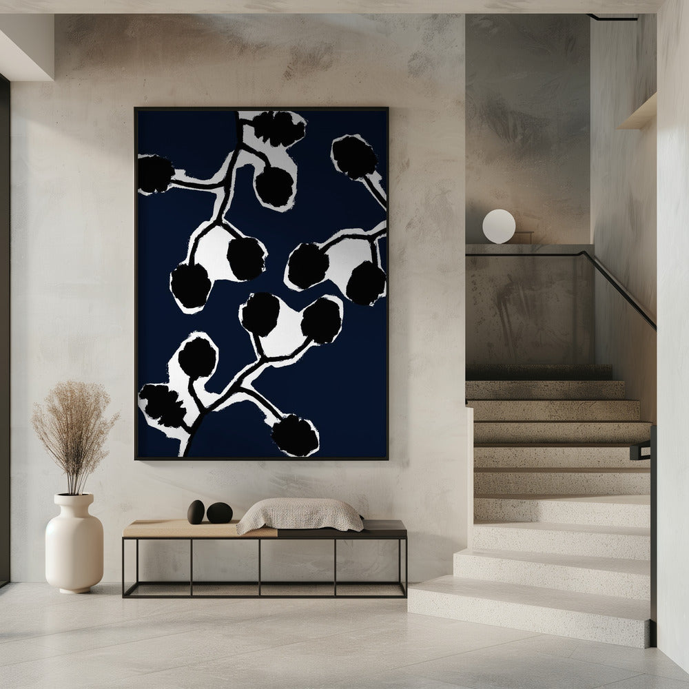 Zwart bloemensilhouet 2 | Poster