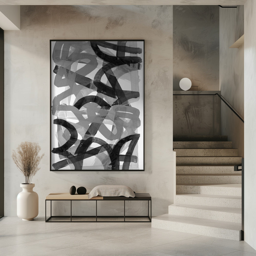 Schuifelende Stappen Zwart-Wit 2 | Poster
