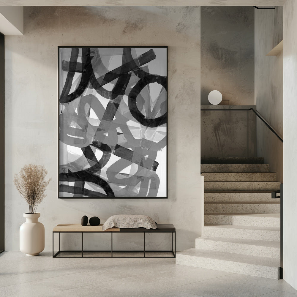 Schudden Stappen 1 Zwart-Wit | Poster