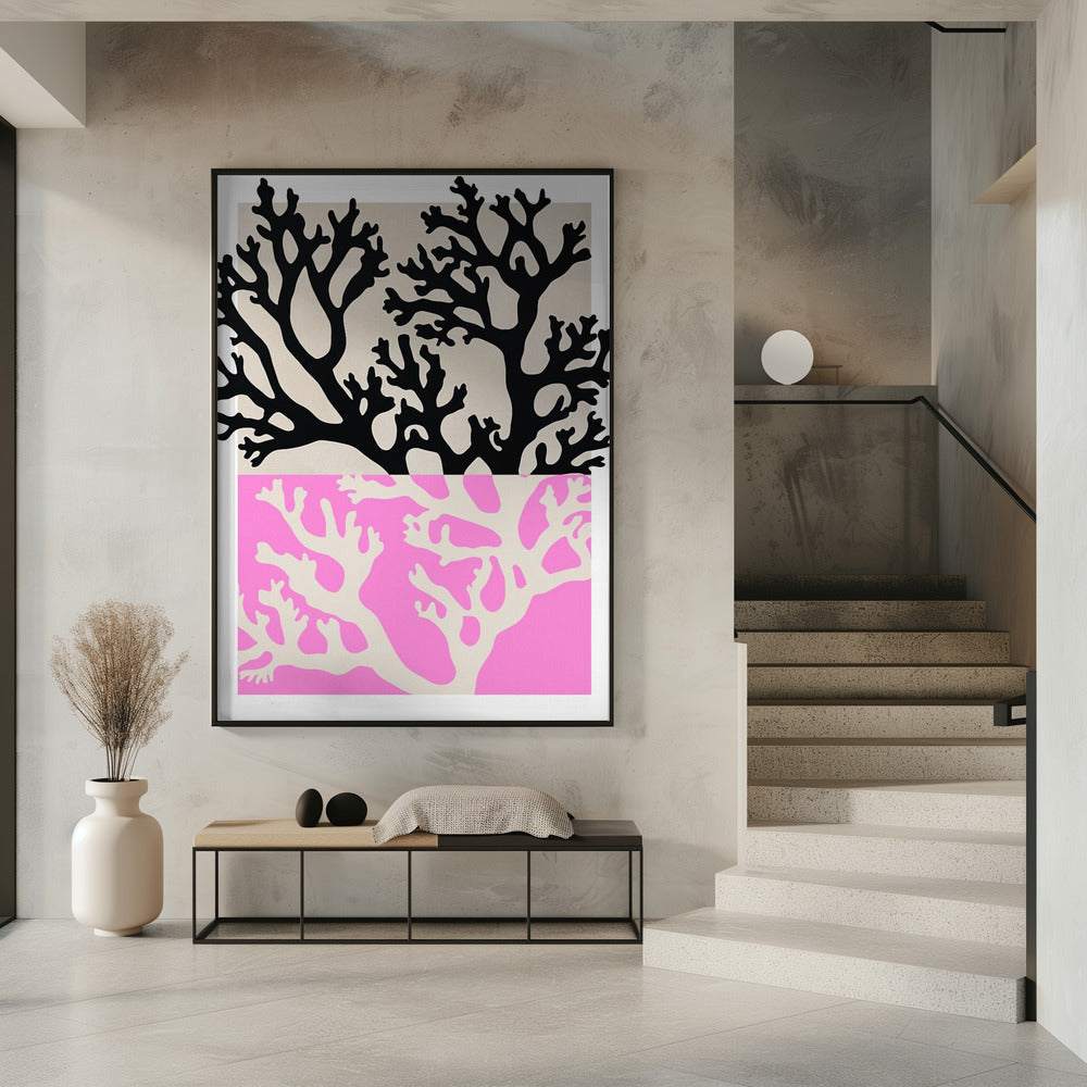 Dubbele koraalsilhouetten | Poster