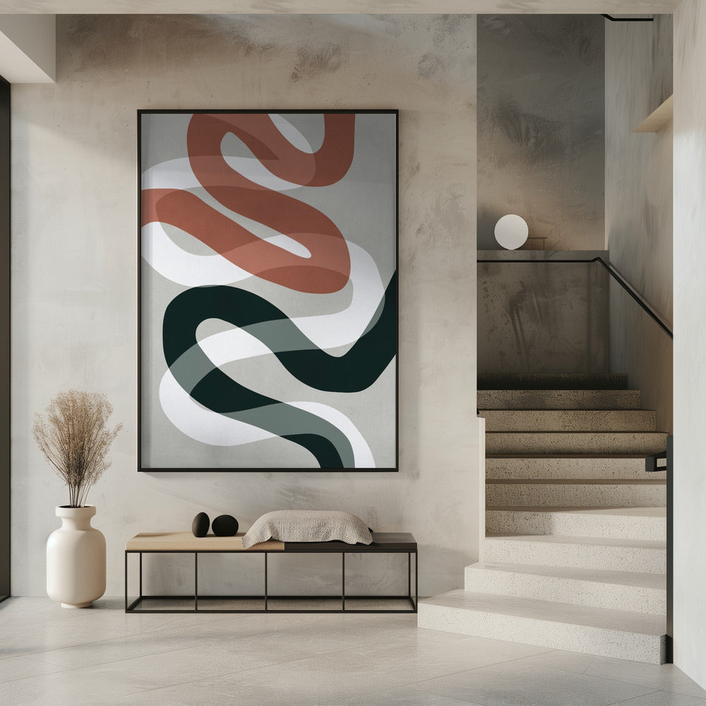 Expressionistische curven 1 | Poster