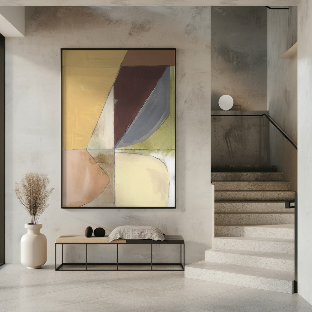 Stofroze Geel Abstract No2 Kunstdruk | Poster