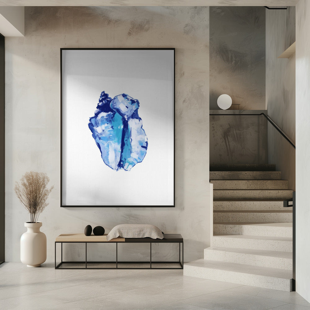 Blauwe schelp op witte achtergrond nr. 1 | Poster