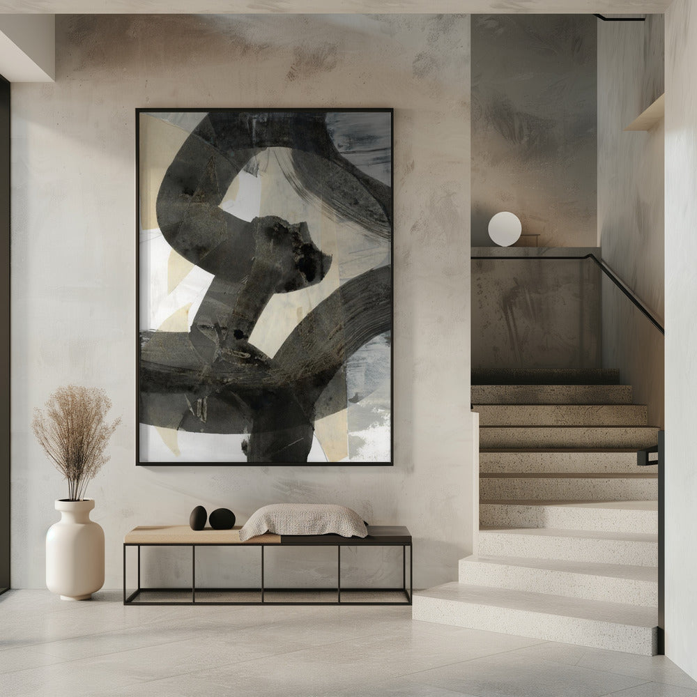 Abstract Gehamerd Zwart Neutraal 1 | Poster