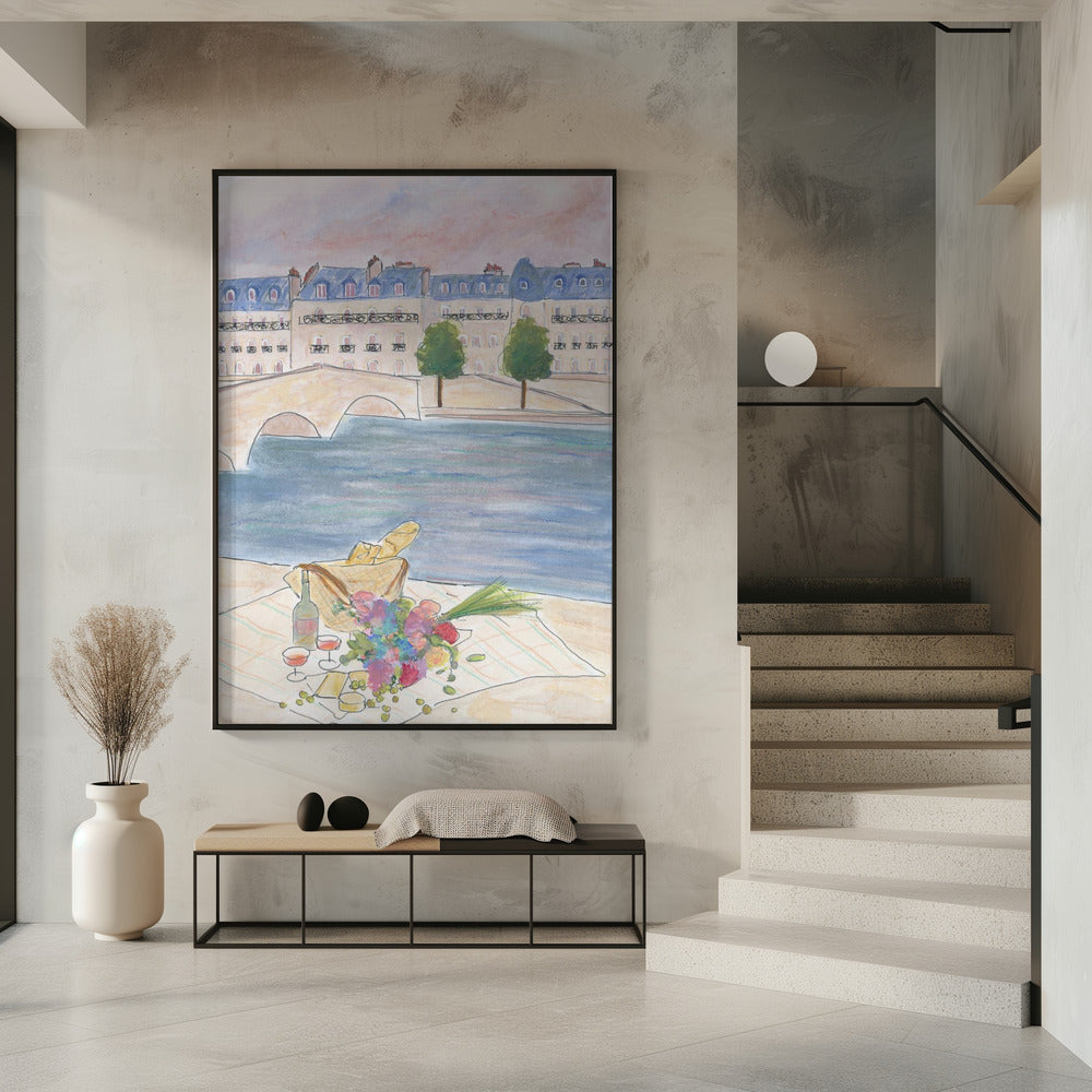 Parijse picknick aan de Seine | Poster