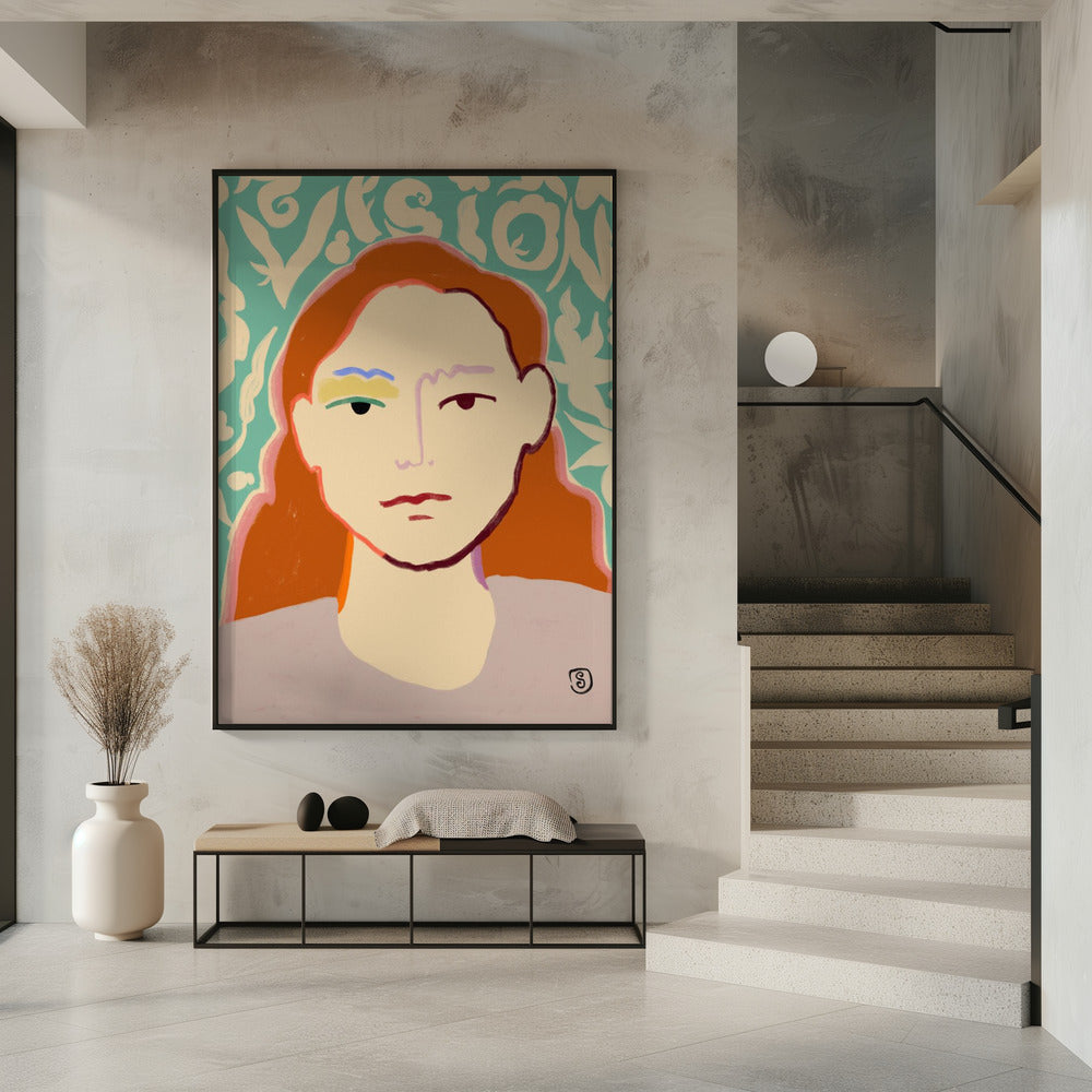 Gestileerd gezicht met aardse tinten | Poster