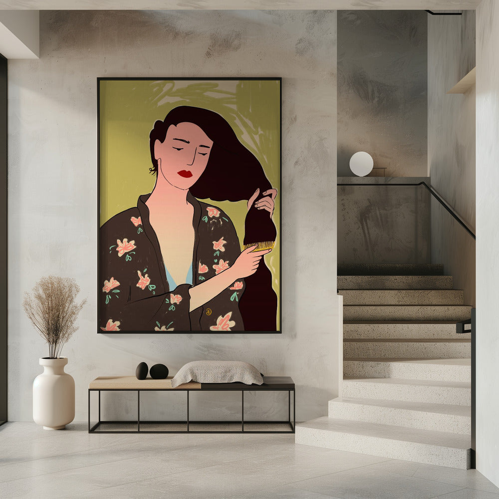 Vrouw met lang haar | Poster