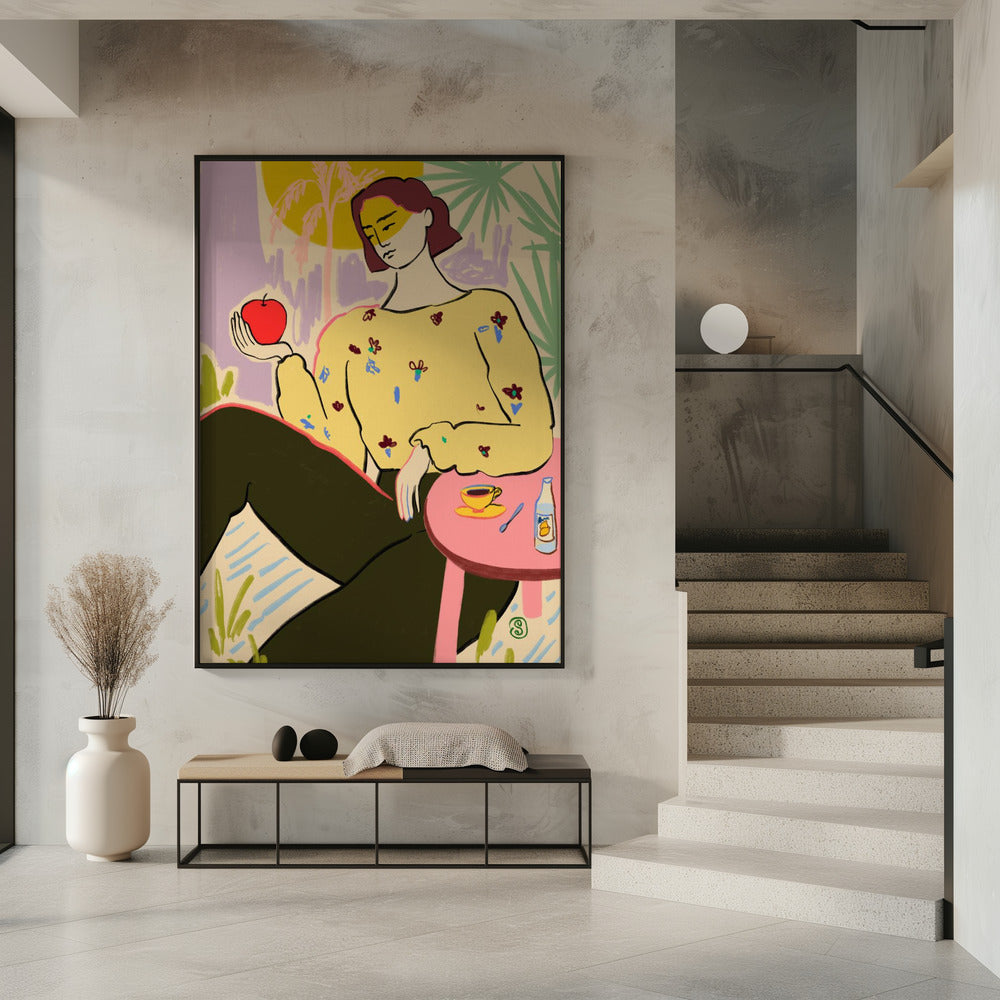 Vrouw met appel | Poster