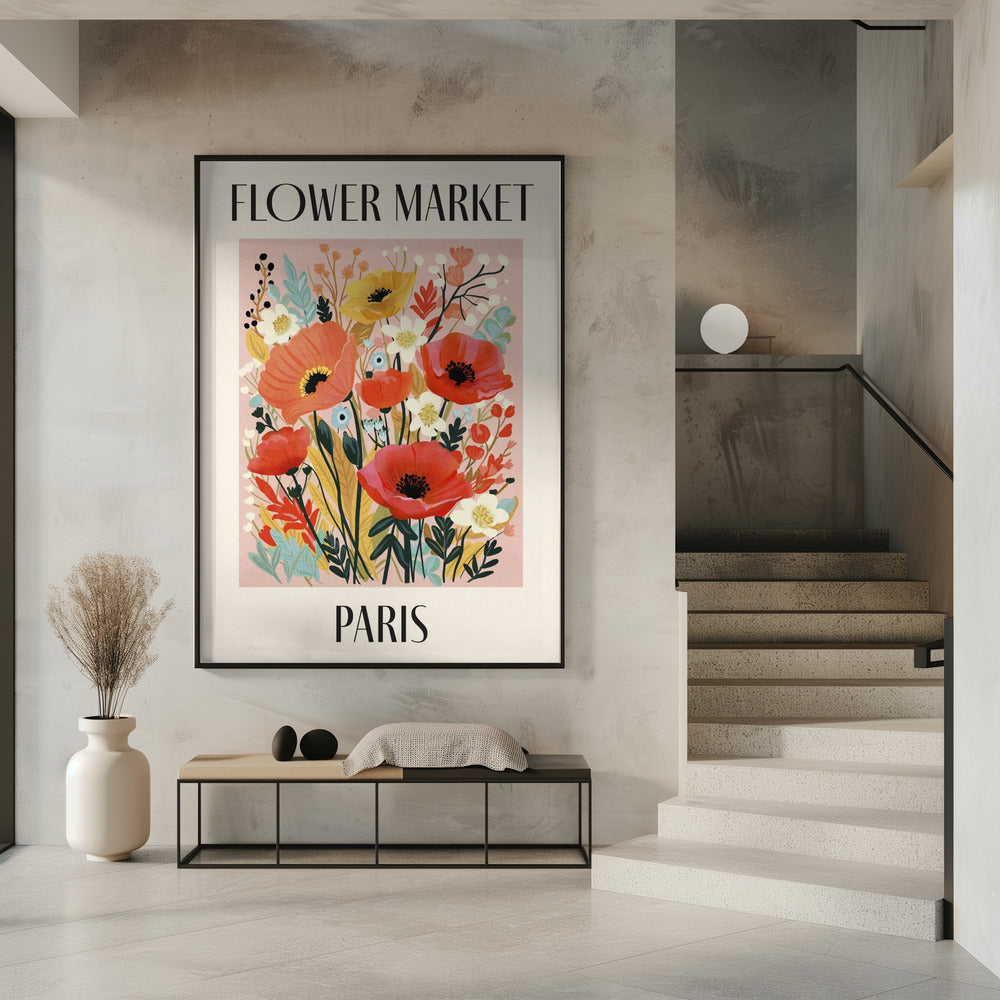 Bloemenmarkt Parijs Frankrijk | Poster