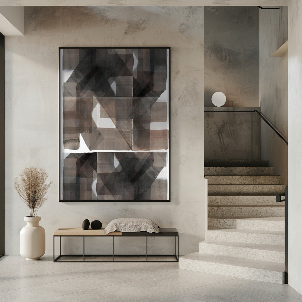 Abstract Donker Gehamerd 1 | Poster