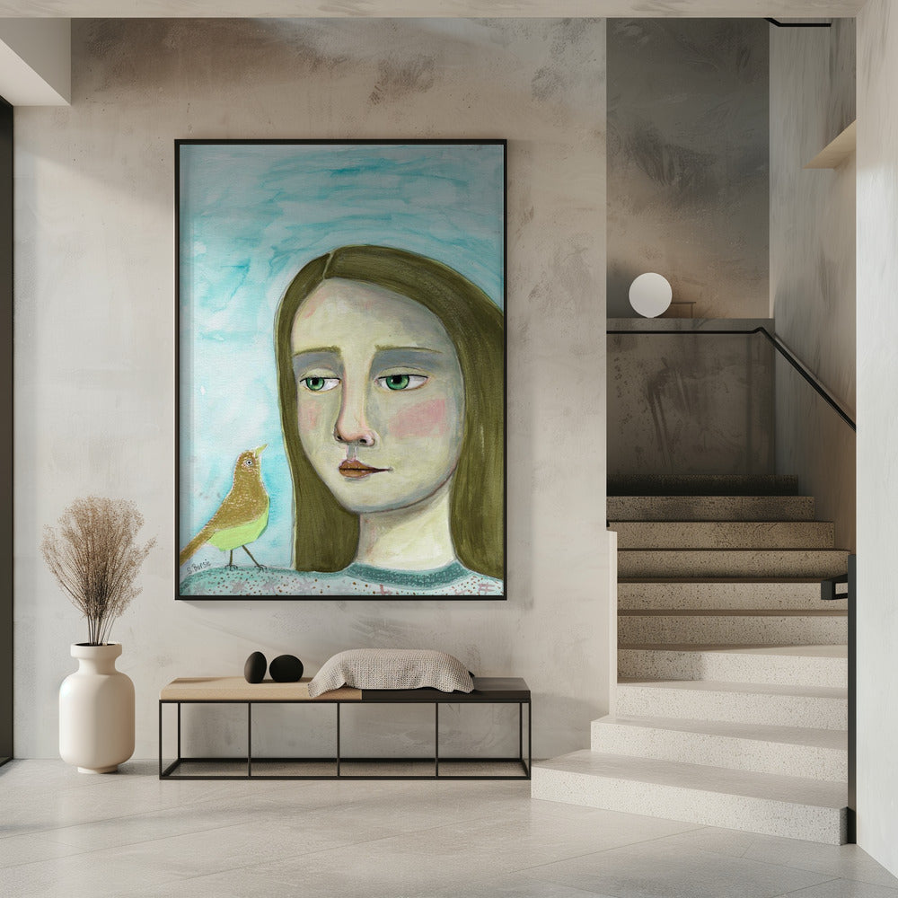 Dame en vogel | Poster