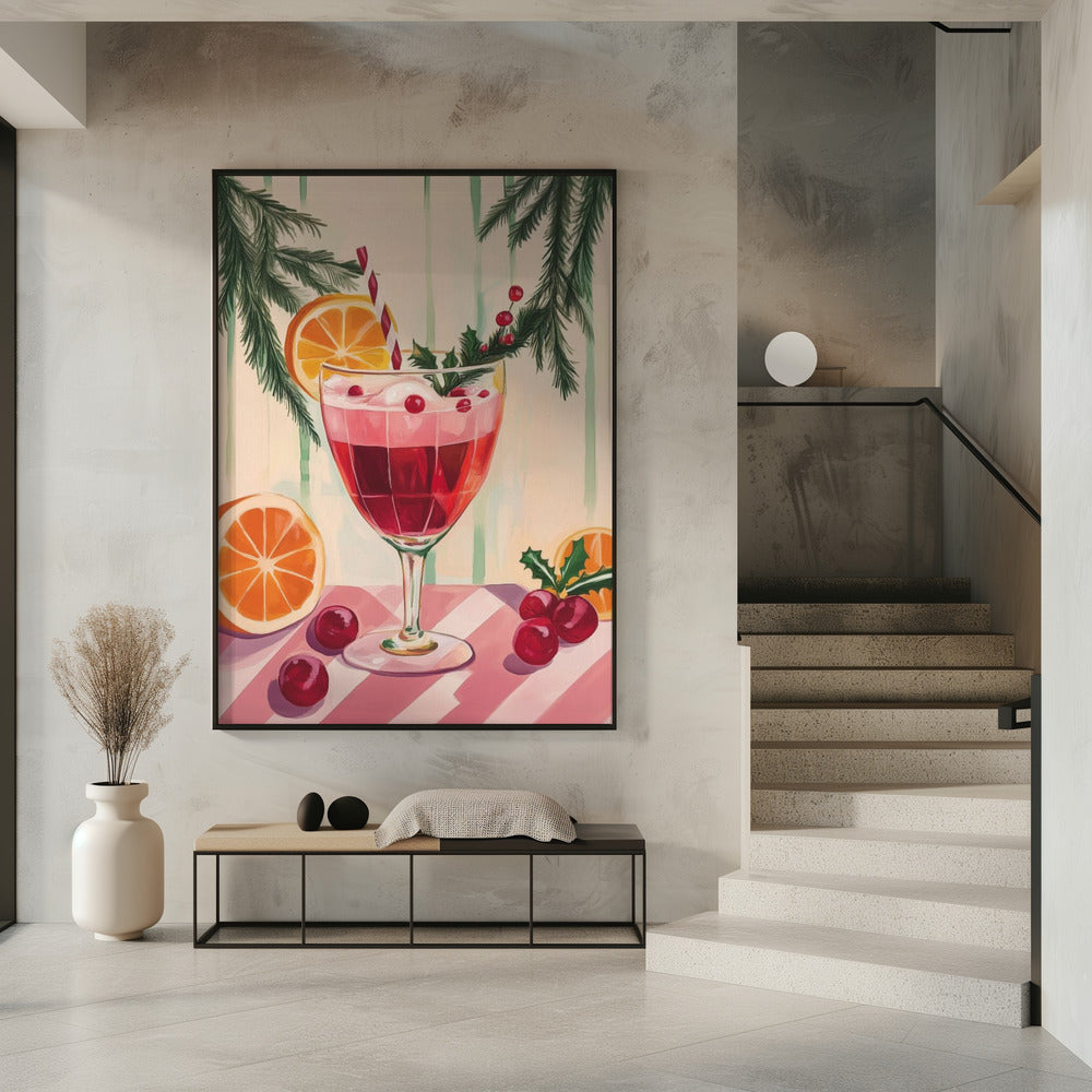 Kerst Rode Cocktail | Poster