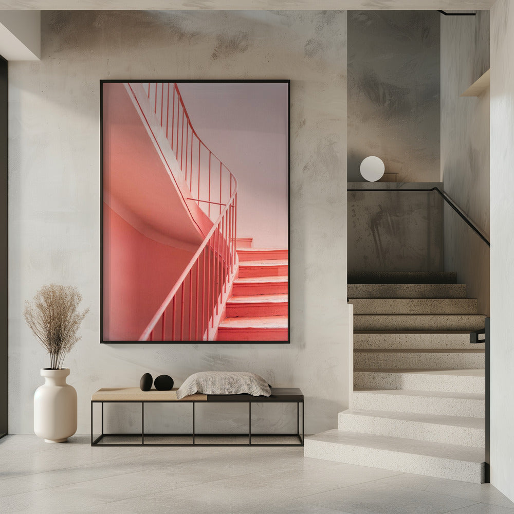 Pink Steps Cannes | Architectural Minimalism | Poster