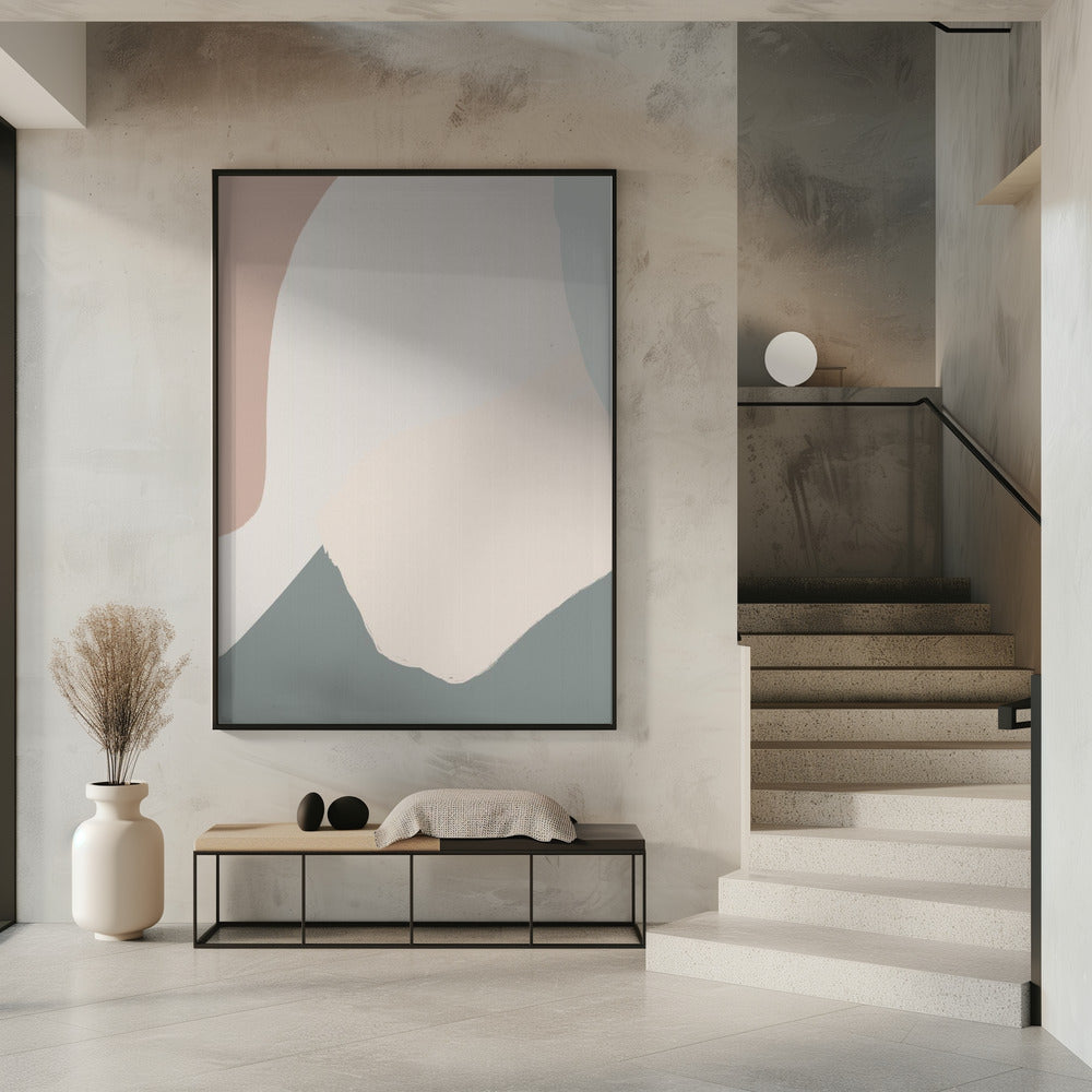Rustgevende beige abstract | Poster